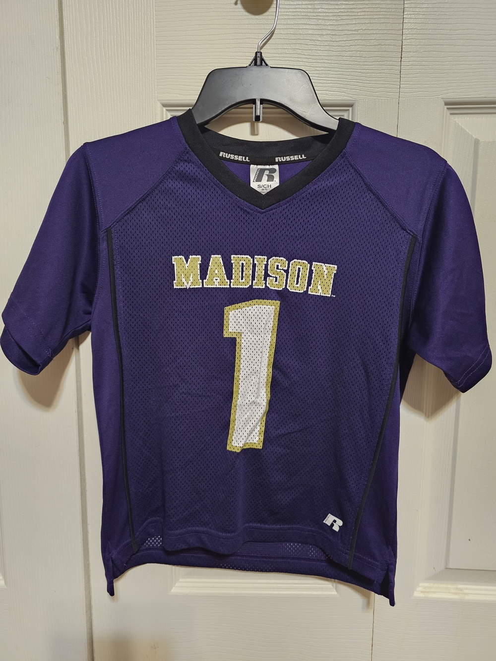 JMU Russell Athletic Purple 'Madison' Football Jersey #1 Size 6-7